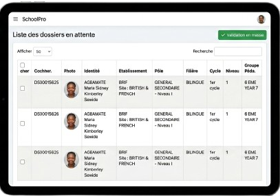 Dossier élève SchoolPro